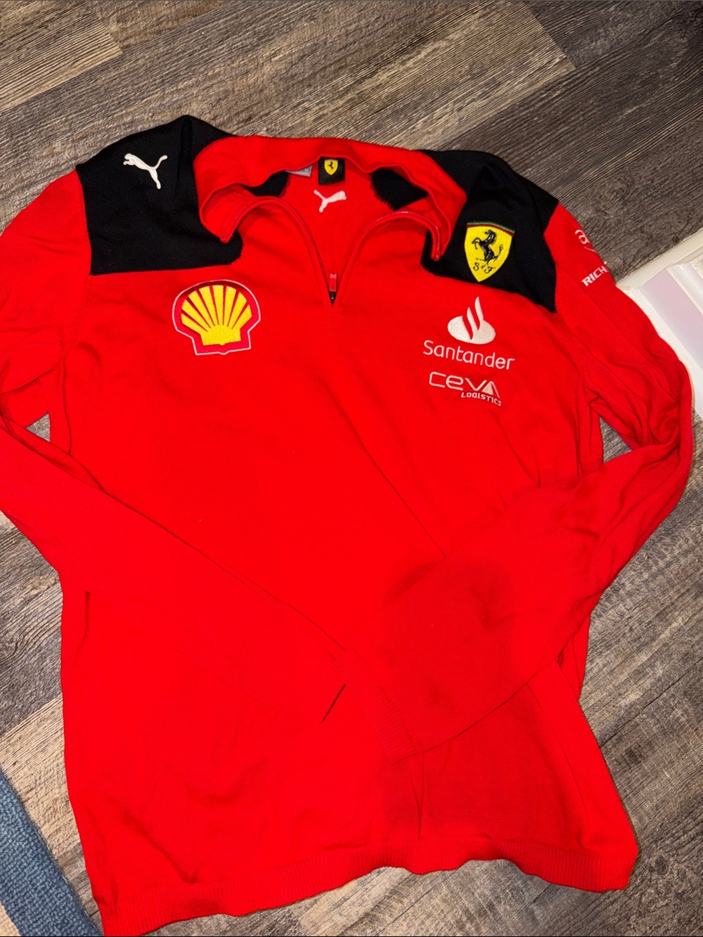 Ferrari Red and Black Racing Team Quarter-Zip Pullover